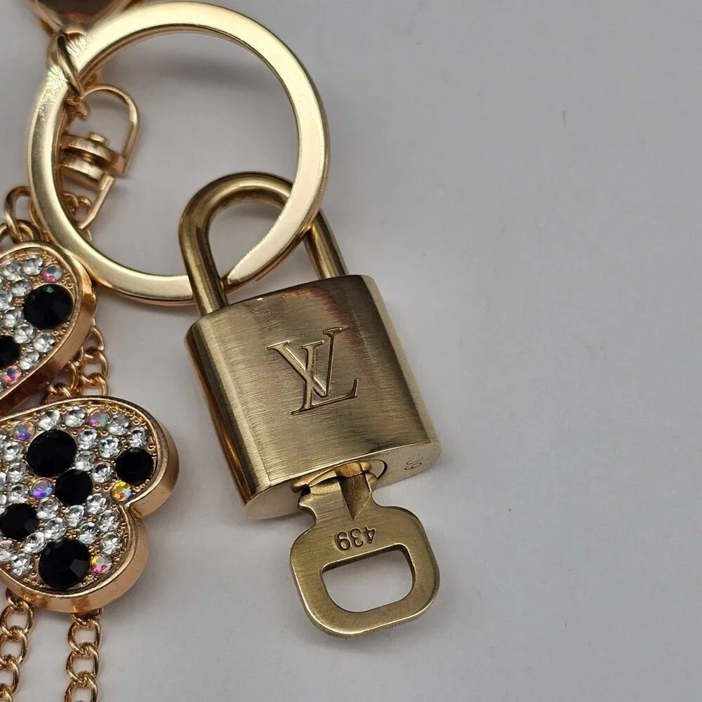 Louis Vuitton Gold Padlock 🔒 Key Set Authentic LV w/ Unbranded Flower Keychain